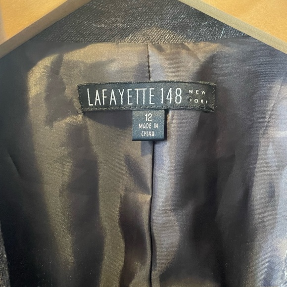 Lafayette 148 New York Brown Virgin Wool & Hemp Blend Blazer 0305 - Picture 3 of 4